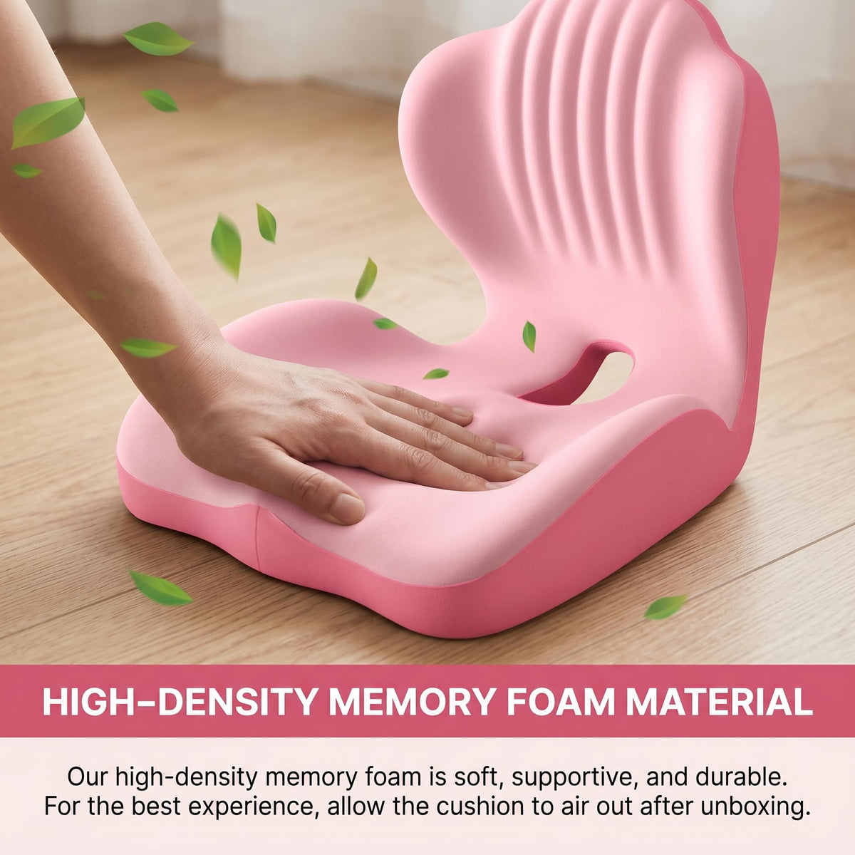 Ergonomic Memory Foam Seat Cushion with Back Support – Stay Comfortable All Day, Perfect for Office, Car & Home