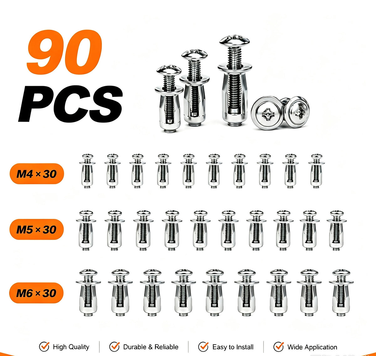 Carbon Steel Rivet Nut Set – Rustproof Threaded Inserts for Metal & Furniture Repair
