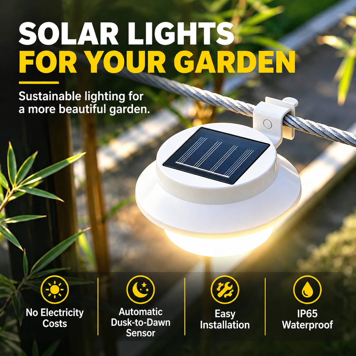 ☀️50% RABATT💡Solar LED Gutter & Wall Light – Waterproof Outdoor Solar Lighting for Garden, Fence & Patio