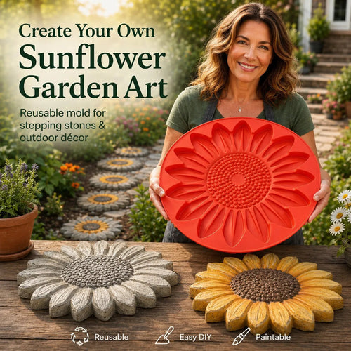 🔥 LAST DAY ONLY！49% OFF 🌻 Reusable Sunflower Stepping Stone Mold ✅ Buy 3 Enjoy Free Shipping