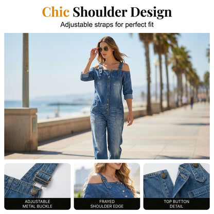 Loose Fit Wide-Leg Overall Jumpsuit with Pockets – Effortless Comfort & Style ✨