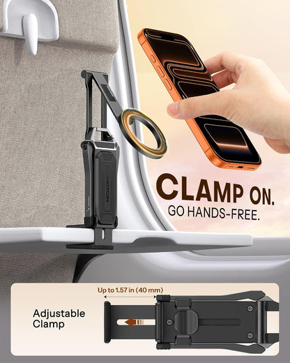 Magnetic Aluminum Phone Tripod Stand – Foldable 360° Rotating Phone Holder for iPhone
