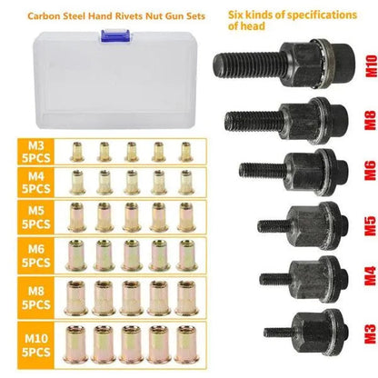 Create Strong Threads Without Welding - 150PCS Stainless Steel Rivet Nut Kit (M3-M8)