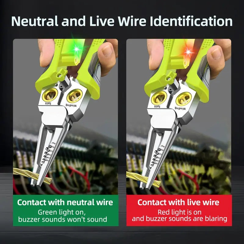8-in-1 Wire Stripper – Integrated Smart Voltage Tester For Zero-Risk Damage-Free Electrical Work