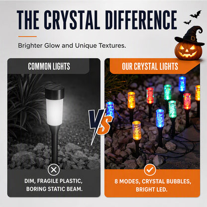 ☀️ Solar Pathway Lights Outdoor Crystal Bubble — no wiring, no electric bill, just a warm welcome every night. 🏡