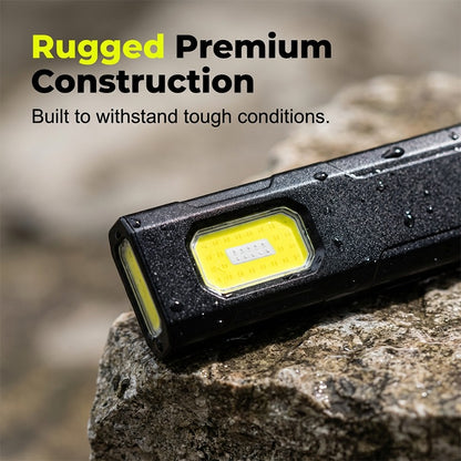 Portable Hands‑Free Magnetic Work Light, 30g Ultra‑Light Clip‑On Rechargeable LED & COB Inspection Lamp