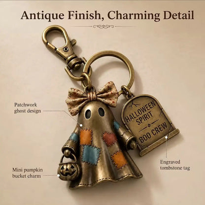 Halloween Ghost Keychain – Cute Spooky Ghost Charm for Keys, Bags & Backpacks