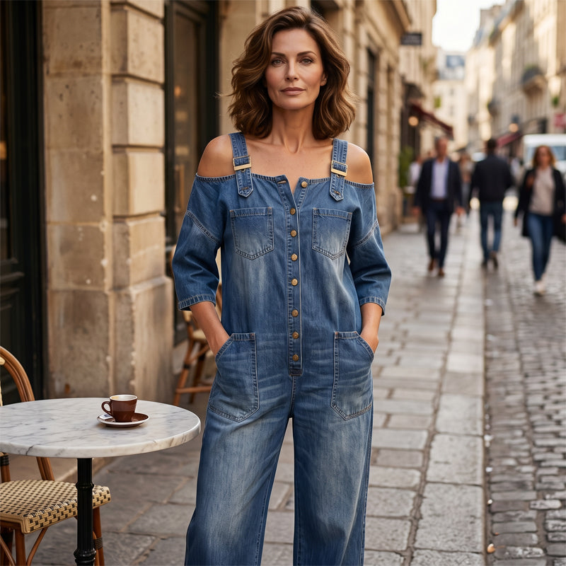 Loose Fit Wide-Leg Overall Jumpsuit with Pockets – Effortless Comfort & Style ✨