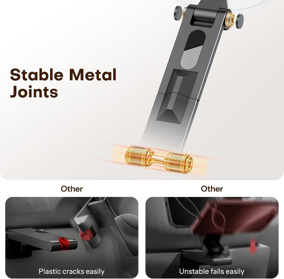 Magnetic Aluminum Phone Tripod Stand – Foldable 360° Rotating Phone Holder for iPhone