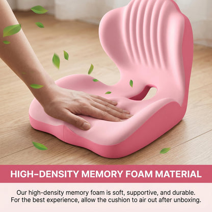 Ergonomic Memory Foam Seat Cushion with Back Support – Stay Comfortable All Day, Perfect for Office, Car & Home
