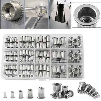 Create Strong Threads Without Welding - 150PCS Stainless Steel Rivet Nut Kit (M3-M8)