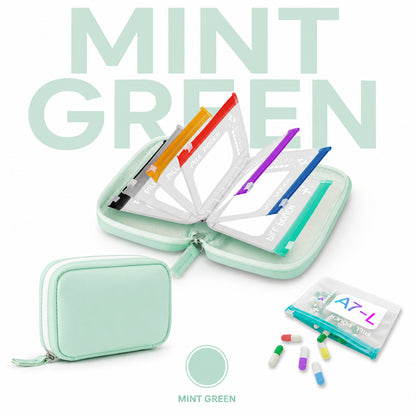 Summerfresh 50% OFF!💊14-Pouch Travel Medicine & Supplement Organiser – Removable Colour-Coded Zip Pouches with Binder Case