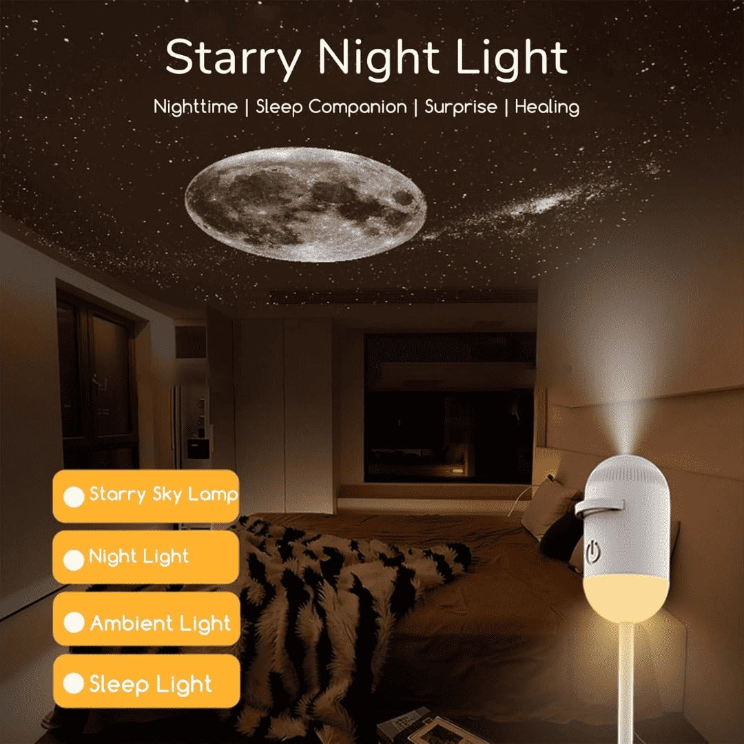 2-in-1 Galaxy Projector Night Light, Star Sky Nebula Lamp for Bedroom Kids Adults