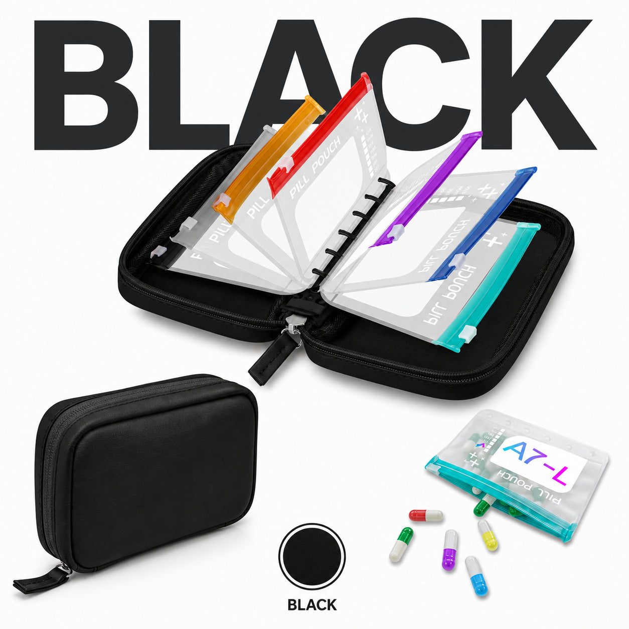 Summerfresh 50% OFF!💊14-Pouch Travel Medicine & Supplement Organiser – Removable Colour-Coded Zip Pouches with Binder Case