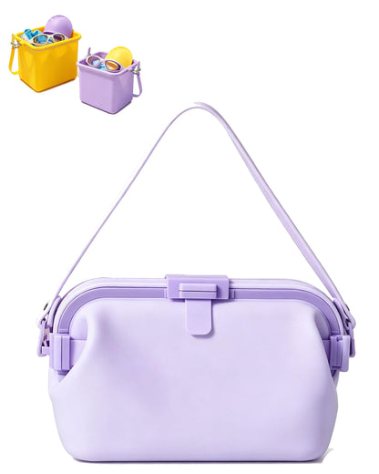 Women's Beach Tote | Silicone Pool Fashion Gym Bag | Silky PA66 nylon , Foldable , Waterproof , Sandproof , Heat-Resistant , Three-Buckle Design