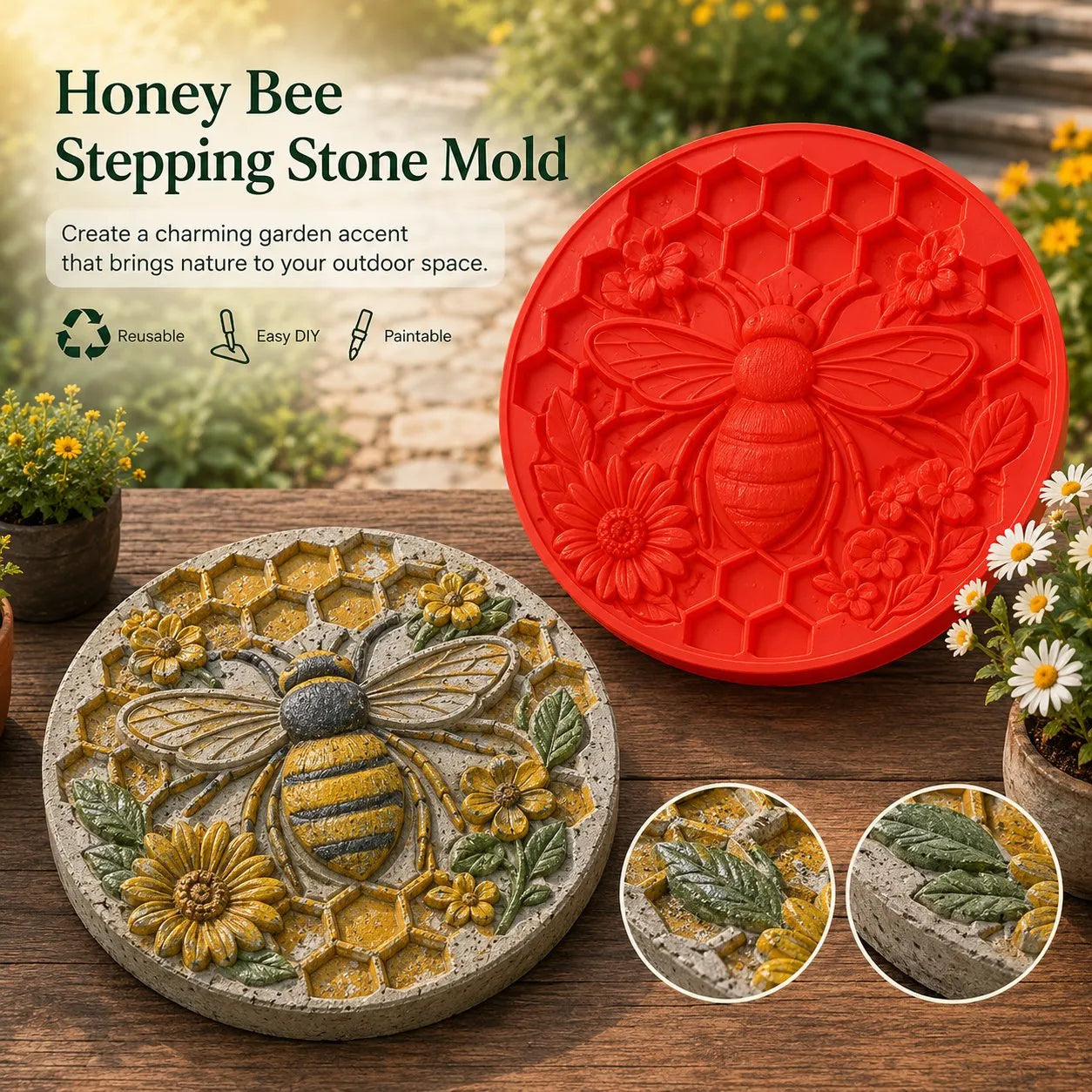 🔥 LAST DAY ONLY！49% OFF 🌻 Reusable Sunflower Stepping Stone Mold ✅ Buy 3 Enjoy Free Shipping