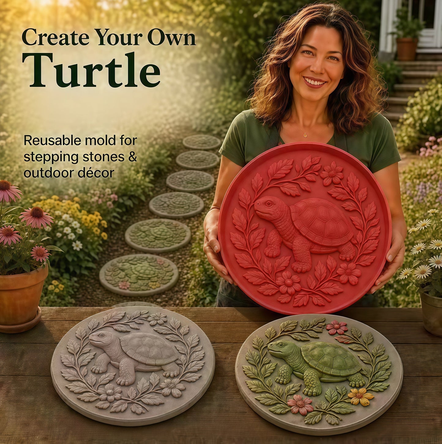 🔥 LAST DAY ONLY！49% OFF 🌻 Reusable Sunflower Stepping Stone Mold ✅ Buy 3 Enjoy Free Shipping