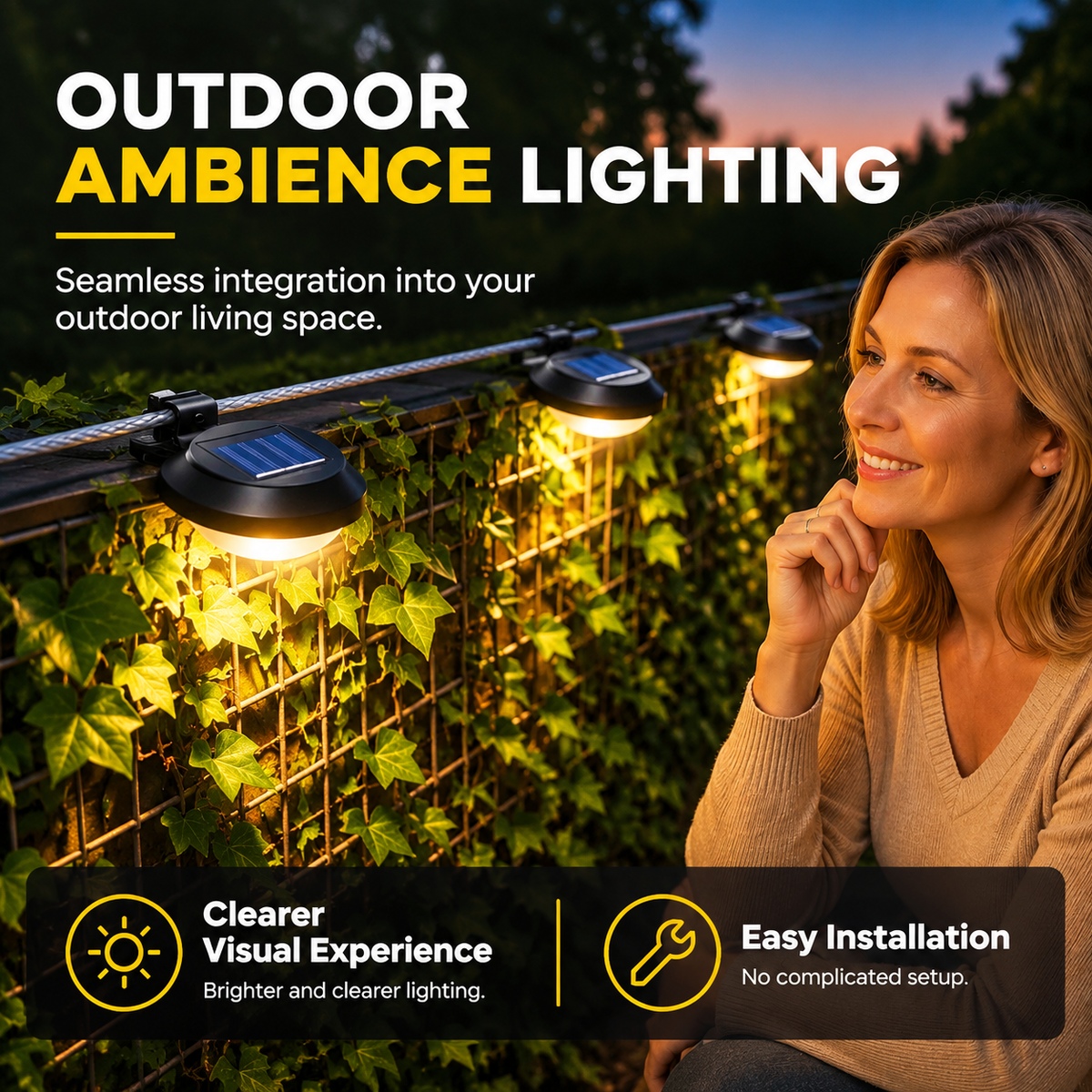 ☀️50% RABATT💡Solar LED Gutter & Wall Light – Waterproof Outdoor Solar Lighting for Garden, Fence & Patio
