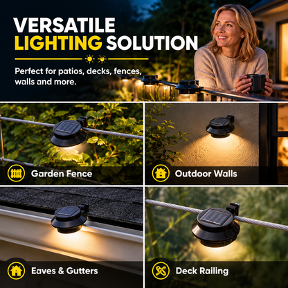 ☀️50% RABATT💡Solar LED Gutter & Wall Light – Waterproof Outdoor Solar Lighting for Garden, Fence & Patio