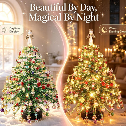 DIY Beaded Crystal Christmas Tree Making Kit | Handmade Mini Xmas Table Decor Set