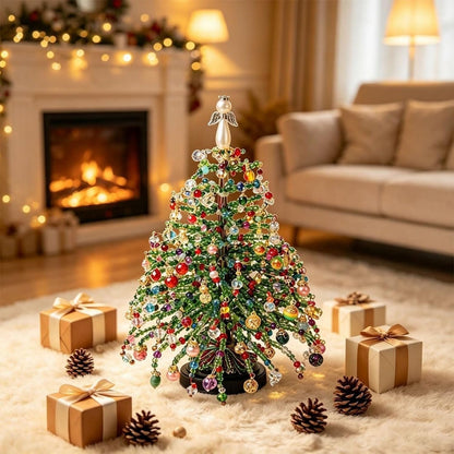 DIY Beaded Crystal Christmas Tree Making Kit | Handmade Mini Xmas Table Decor Set