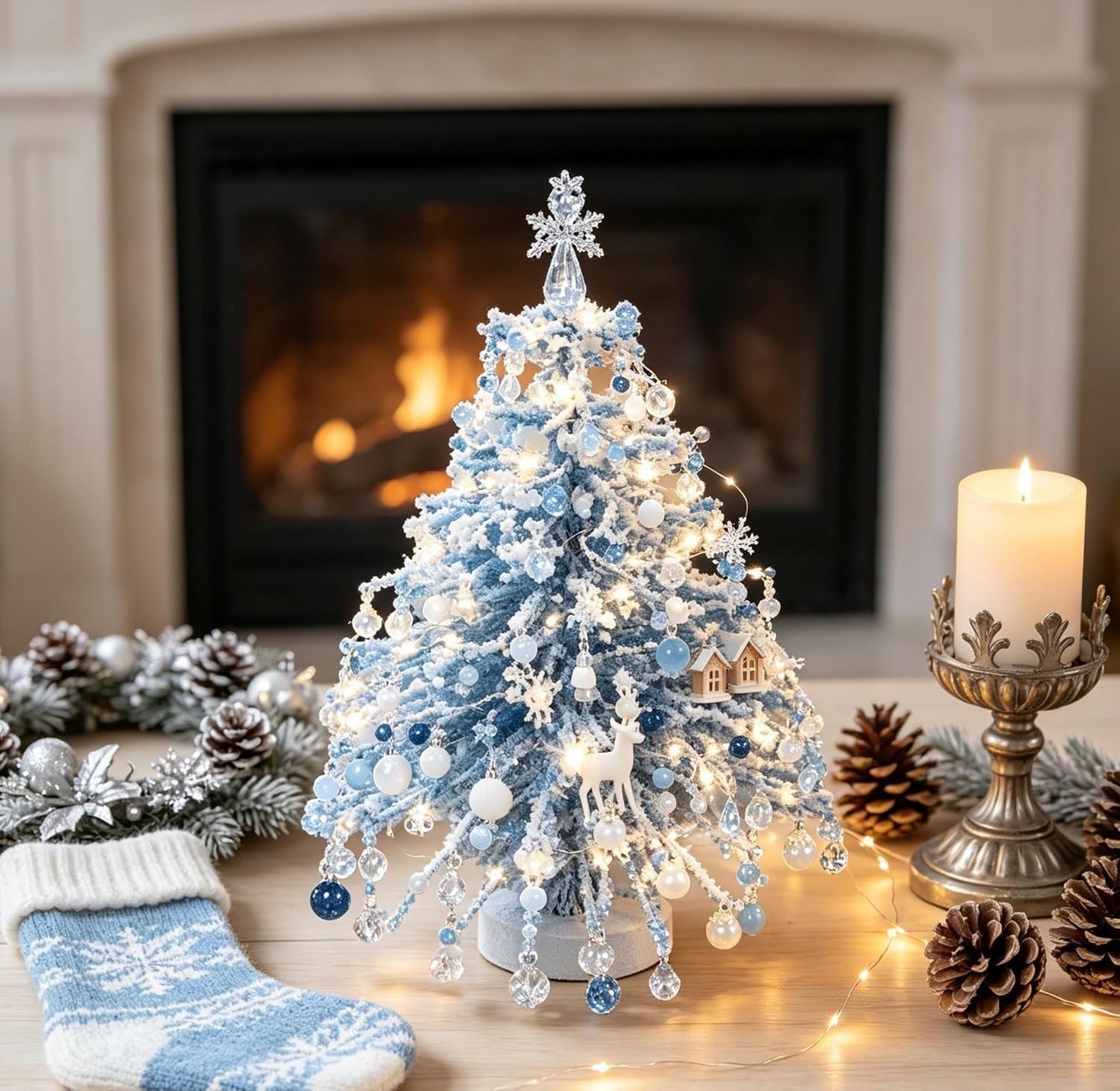 DIY Beaded Crystal Christmas Tree Making Kit | Handmade Mini Xmas Table Decor Set