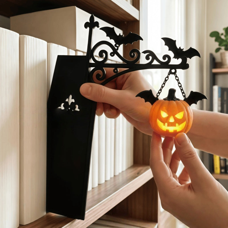 Cute Ghost Reading BookLamp -Cozy HalloweenLED Night Light &Bookshelf Decor