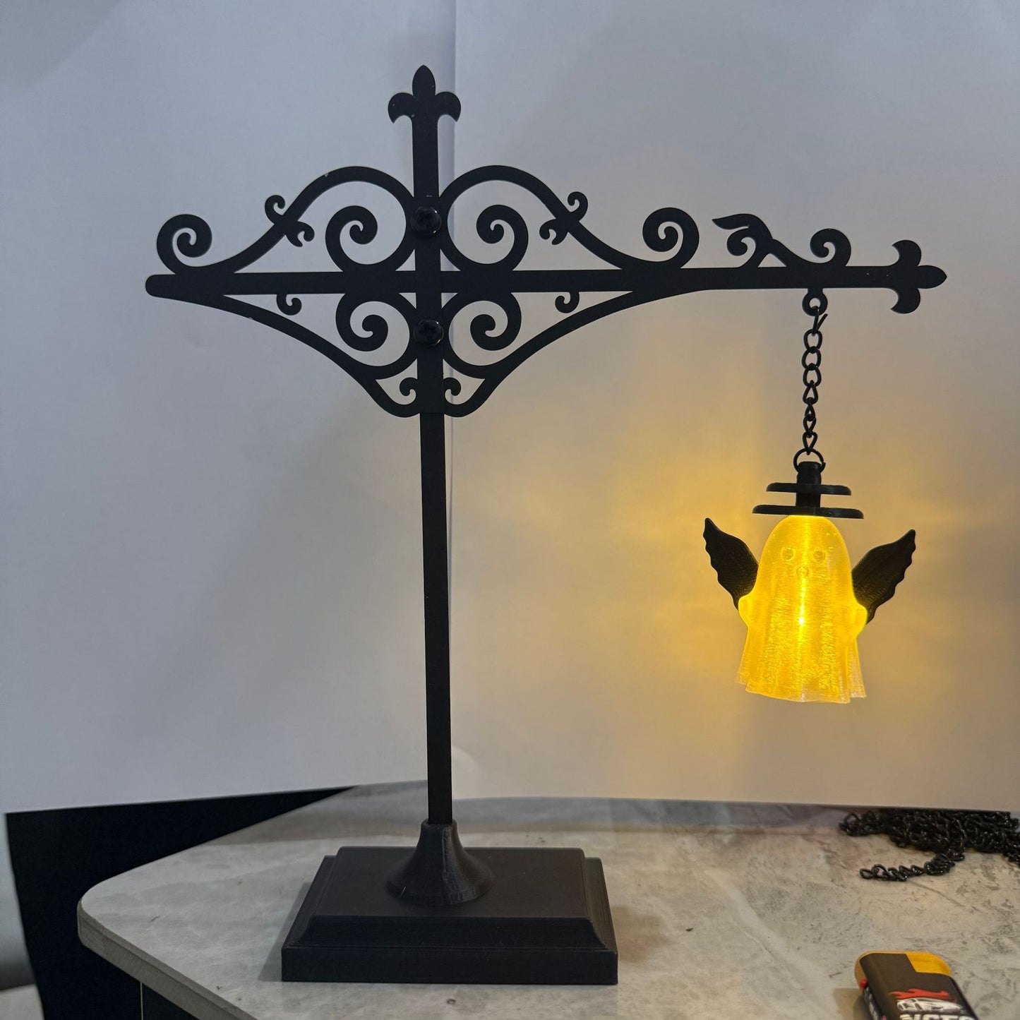 Cute Ghost Reading BookLamp -Cozy HalloweenLED Night Light &Bookshelf Decor
