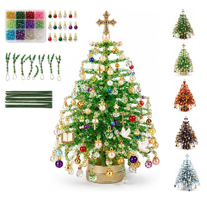 DIY Beaded Crystal Christmas Tree Making Kit | Handmade Mini Xmas Table Decor Set
